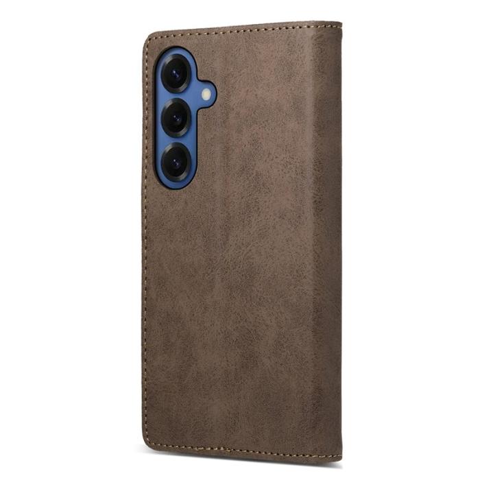 OEM - Samsung Galaxy S26+ Plånboksfodral RFID Skydd Konstläder - Brun