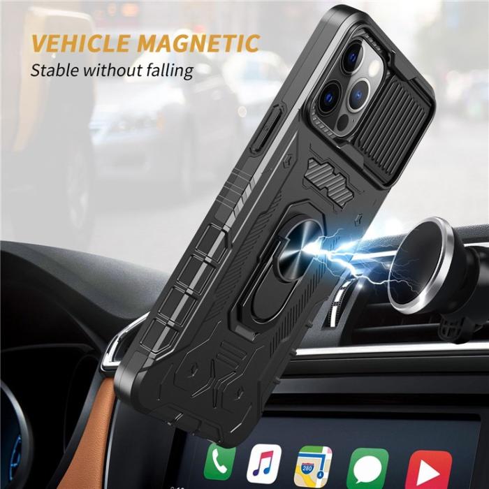 A-One Brand - iPhone 14 Pro Skal Ringhållare Kickstand - Svart