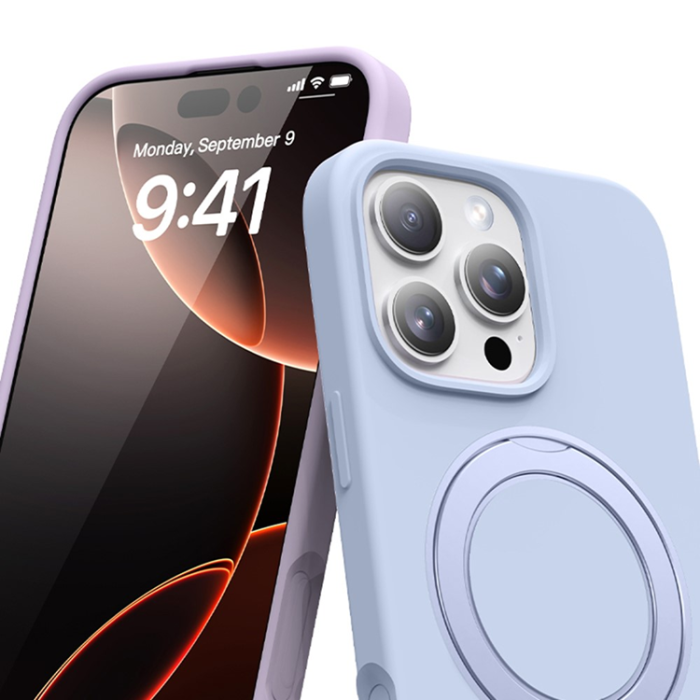 A-One Brand - iPhone 16 Pro Max Mobilskal MagSafe Silikon Roterande - Vit