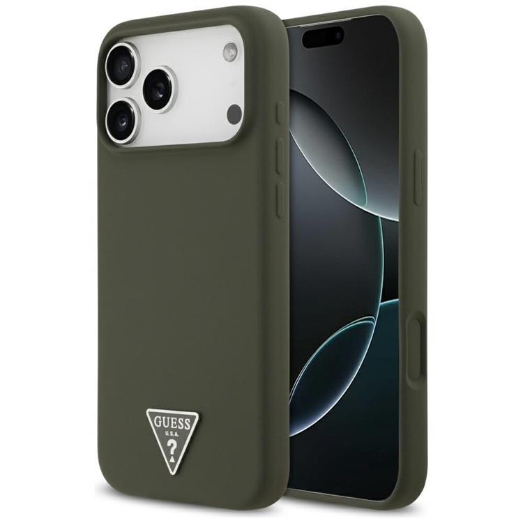 Guess iPhone 17 Pro Max Mobilskal MagSafe Silikon Triangle Logo - Khaki | 2353 | AlltMobil