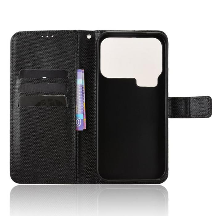 A-One Brand - Xiaomi 17 Pro Plånboksfodral Diamond Texture Med Rem - Svart