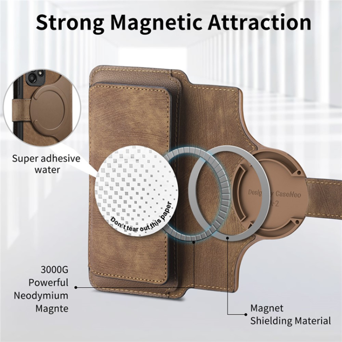 CASENEO - Caseneo Plånboksfodral För Galaxy A26 Magnetic Läder - Brun