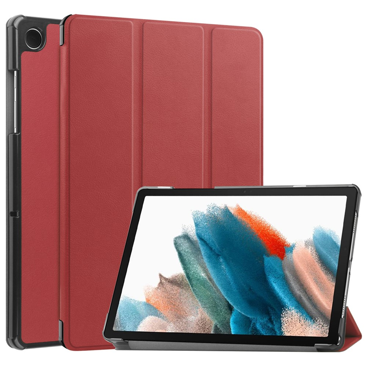 Galaxy Tab A9 Plus Fodral Tri-Fold KonstLäder (Vinröd) | 2353 | AlltMobil