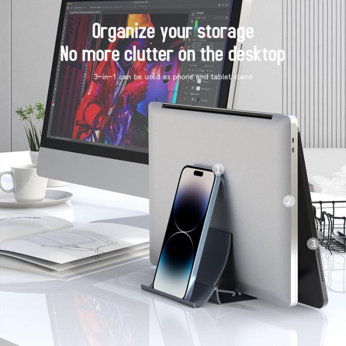 R-JUST - R-JUST BJ16 Laptop Ställ Aluminium Desktop Hållare - Grå