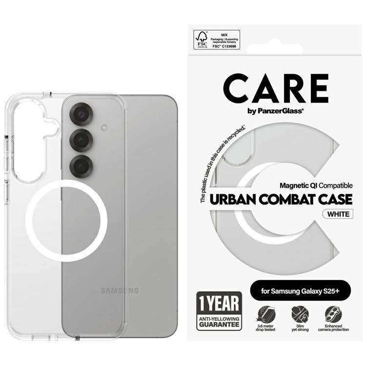 CARE By PanzerGlass Galaxy S25 Plus Mobilskal MagSafe QI Urban Combat - Vit | 2353 | AlltMobil