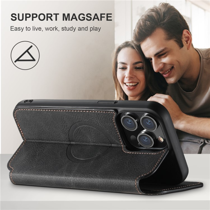 SUTENI - SUTENI iPhone 12 Pro Max Plånboksfodral Magsafe - Svart