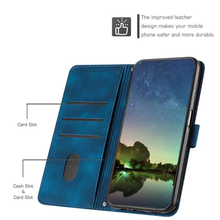 OEM - Mobilskal för Samsung Galaxy S26 Ultra Konstläder med handrem - Blå