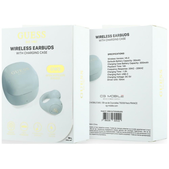 Guess - Guess Trådlös Hörlurar In-Ear Script Metal Logo - Turquoise