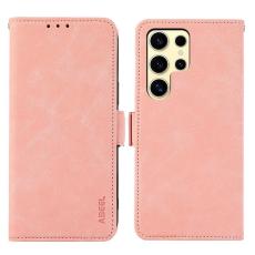 ABEEL - ABEEL Samsung Galaxy S22 Ultra Pl&aring;nboksfodral Konstl&auml;der Skydd Rosa