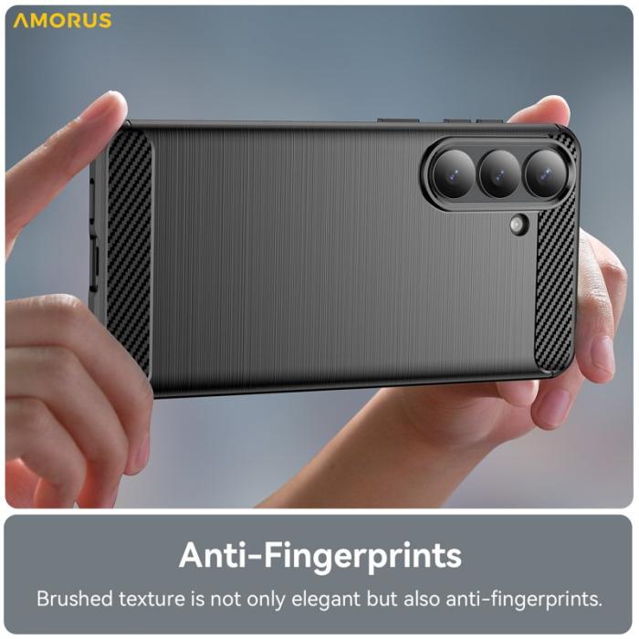Amorus - AMORUS Mobilskal till Samsung Galaxy S26 Plus Svart Textur Skydd - Svart