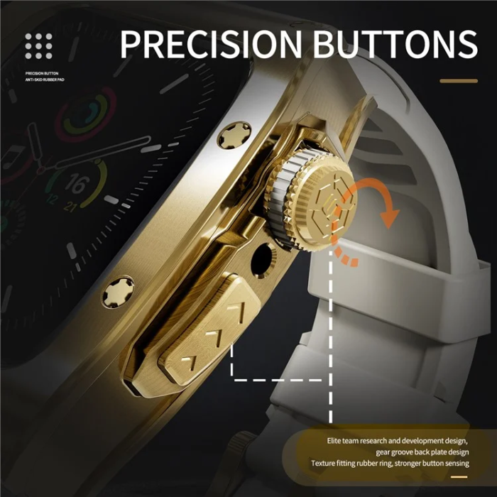 SHELLBOX - SHELLBOX Apple Watch 44mm Series 4 Armband Silikon Metal - Vit