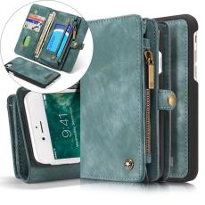 Caseme - CASEME 008 2-in-1 Pl&aring;nboksfodral i Konstl&auml;der f&ouml;r iPhone 7/8 - Bl&aring;