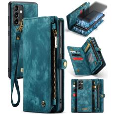 Caseme - CASEME 008 f&ouml;r Samsung Galaxy A54 5G Konstl&auml;der Pl&aring;nboksfodral Bl&aring;