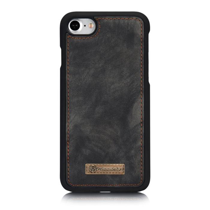 Caseme - CASEME 008 2-i-1 Plånboksfodral Vintage Konstläder iPhone 7/8/SE Grå