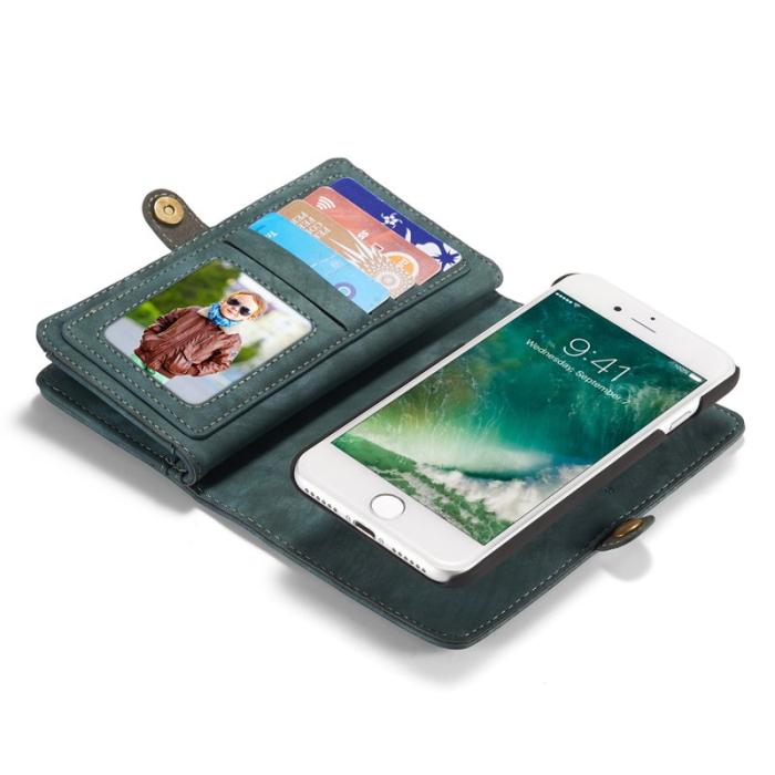 Caseme - CASEME 008 2-in-1 Plånboksfodral i Konstläder för iPhone 7/8 - Blå