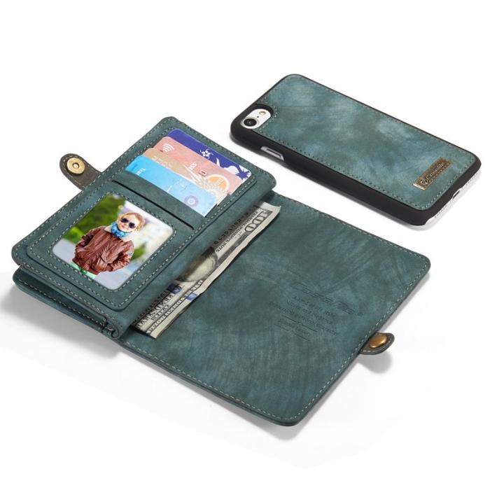 Caseme - CASEME 008 2-in-1 Plånboksfodral i Konstläder för iPhone 7/8 - Blå