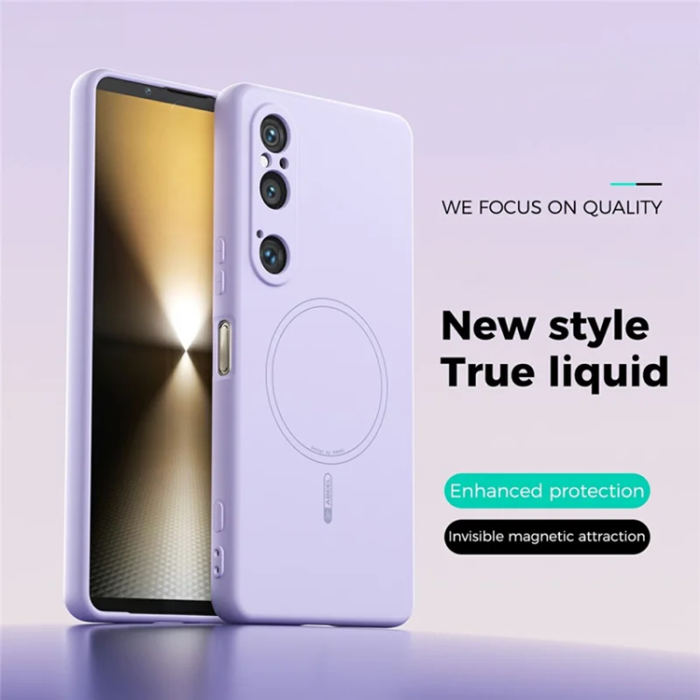 ABEEL - ABEEL Sony Xperia 1 VI Mobilskal Magsafe Liquid Silikon - Lila
