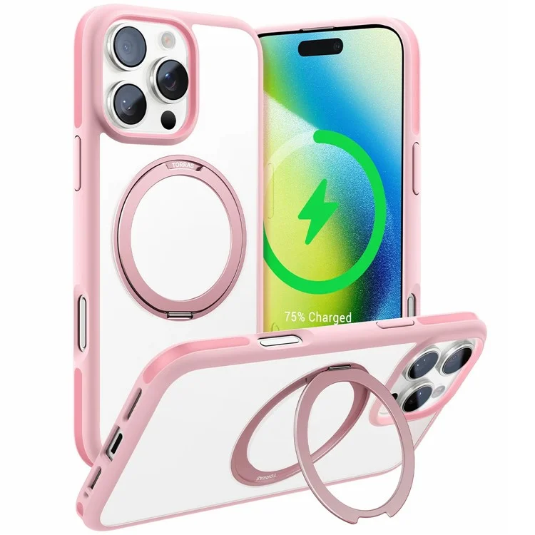 TORRAS Mobilskal till iPhone 16 Pro Magsafe Ostand R Fusion - Rosa | 2353 | AlltMobil