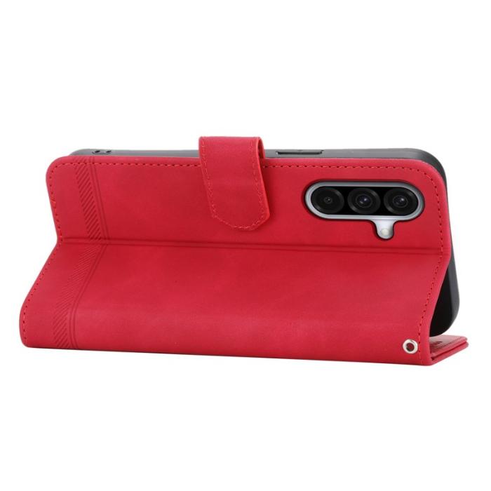 DIERFENG - DIERFENG DF-03 Samsung Galaxy A56 5G Plånboksfodral Konstläder - Röd