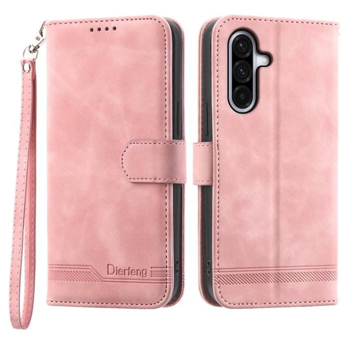 DIERFENG - DIERFENG DF-03 Samsung Galaxy A56 5G Plånboksfodral Konstläder - Rosa