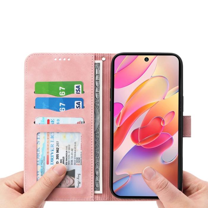 DIERFENG - DIERFENG DF-03 Samsung Galaxy A56 5G Plånboksfodral Konstläder - Rosa