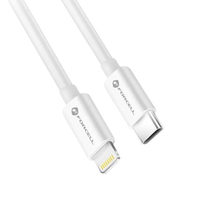 Forcell - Forcell USB-C till Lightning kabel 30W, 1m - Vit