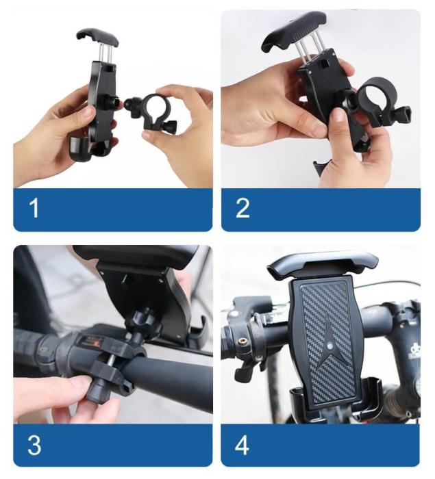 A-One Brand - Universal mobilhållare till Cykel & MC - Svart