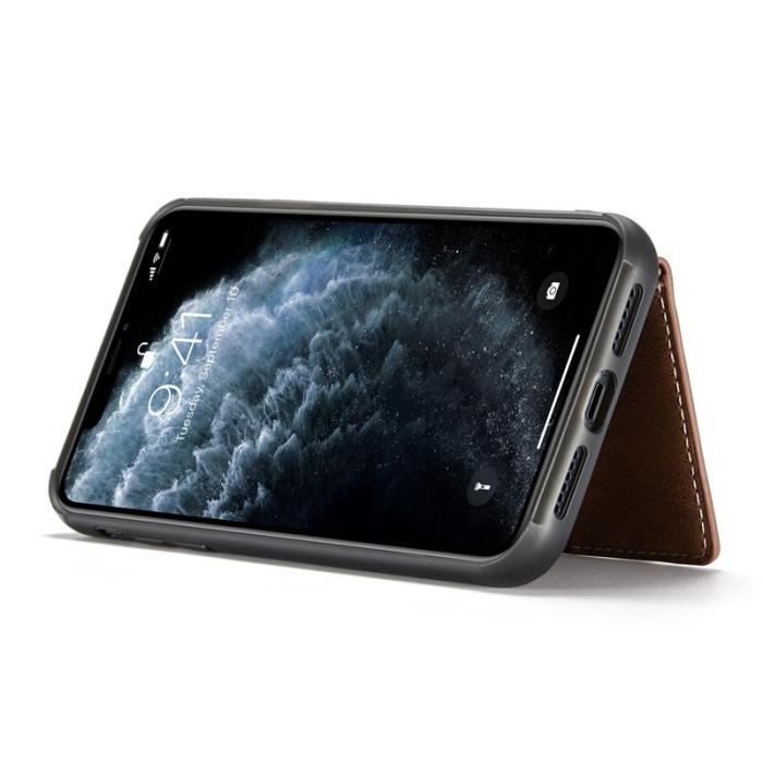 JEEHOOD - JEEHOOD Detachable Konstläder Plånboksfodral iPhone 11 6.1 tum Brun