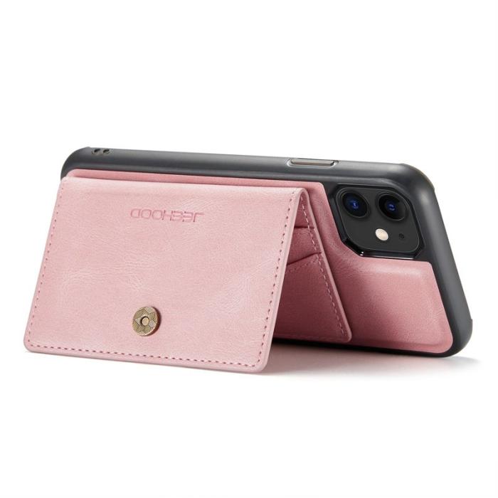 JEEHOOD - JEEHOOD Detachable Konstläder Plånboksfodral iPhone 11 6.1 tum Roséguld