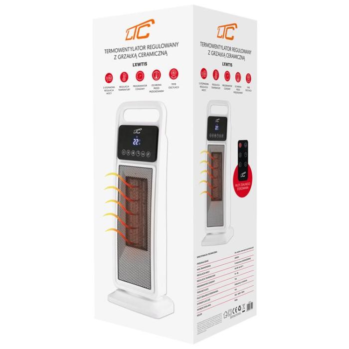 LTC - LTC Värmefläkt 1400/2000W med Keramiskt Värmeelement - Vit