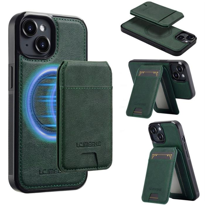 LC.imeeke - LC.IMEEKE L3 iPhone 13 Fodral Magnetiskt KonstLäder - Grön