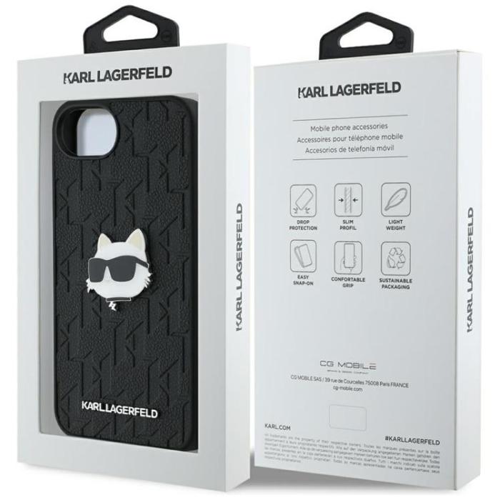 KARL LAGERFELD - Karl Lagerfeld iPhone 16e Mobilskal Monogram Choupette Head