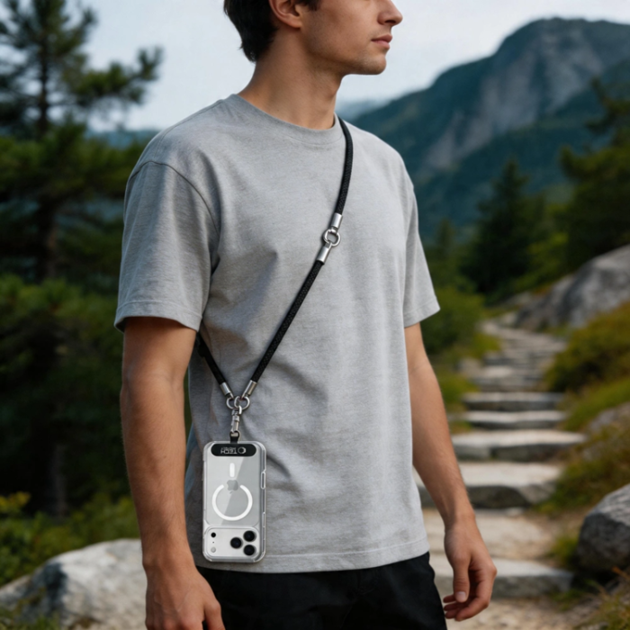 Tech-Protect - Tech-Protect Mobilrem Crossbody Och Wrist C10S - Svart/Titanium