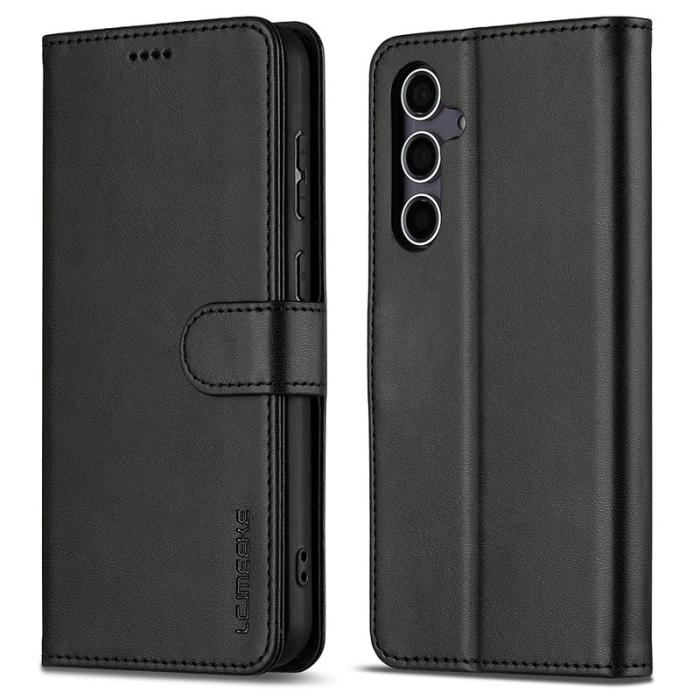 LC.imeeke - LC.IMEEKE Samsung Galaxy A56 5G Plånboksfodral Konstläder - Svart