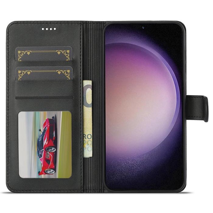 LC.imeeke - LC.IMEEKE Samsung Galaxy A56 5G Plånboksfodral Konstläder - Svart