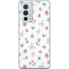 Gustaf - Mobilskal till OnePlus 9RT 5G med Blommor och fj&auml;rillar