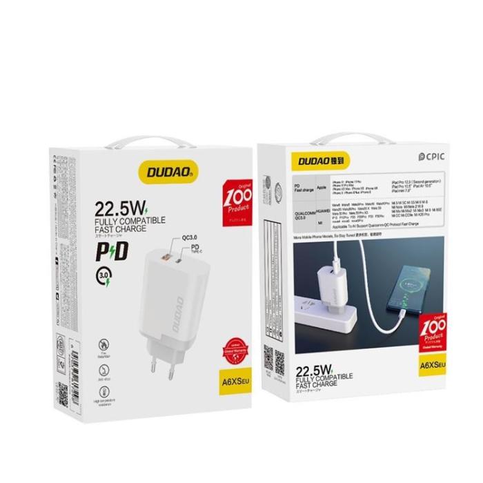 Dudao - Dudao Väggladdare Typ-C PD 22W 3A - Vit