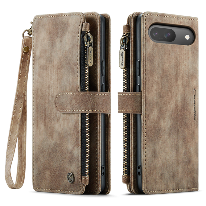 Caseme - CASEME Google Pixel 10 Pro/10 Plånboksfodral Zipper C30 - Brun