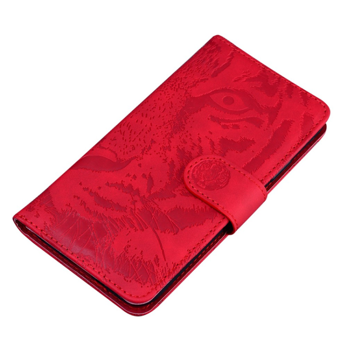 OEM - Sony Xperia 1 VII Plånboksfodral Tiger Print - Röd