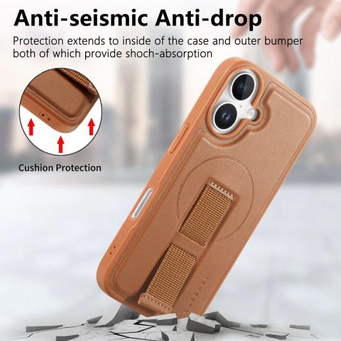 CASENEO - CASENEO iPhone 17 Fodral Magnetiskt KonstLäder - Brun