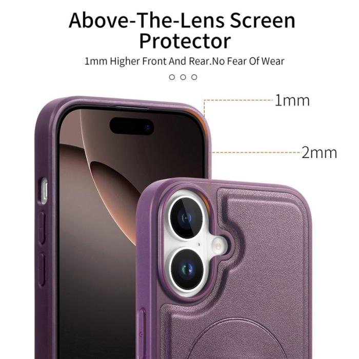 CASENEO - CASENEO iPhone 17 Fodral Magnetiskt KonstLäder - Lila