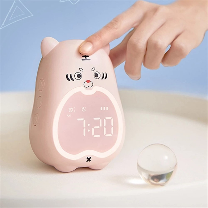 OEM - Väckarklocka Pekskärmsstyrd Cute Tiger XR-MM-C2110 - Vit
