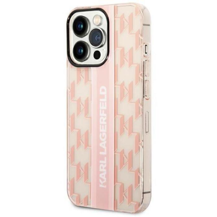 UTGATT1 - Karl Lagerfeld iPhone 14 Pro Skal Mono Vertical Stripe - Rosa