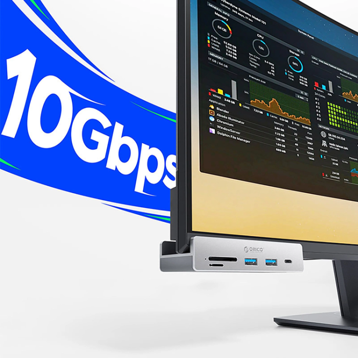 ORICO - Orico Hubklämma-monterad 2xUSB-A 3.2, 1xUSB-C 3.2, 1xSD&TF