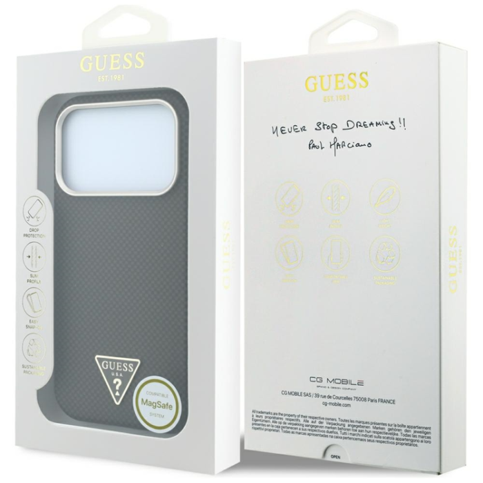 Guess - Guess Mobilskal För iPhone 18 Pro/17 Pro Magsafe Kevlar Triangle Logo