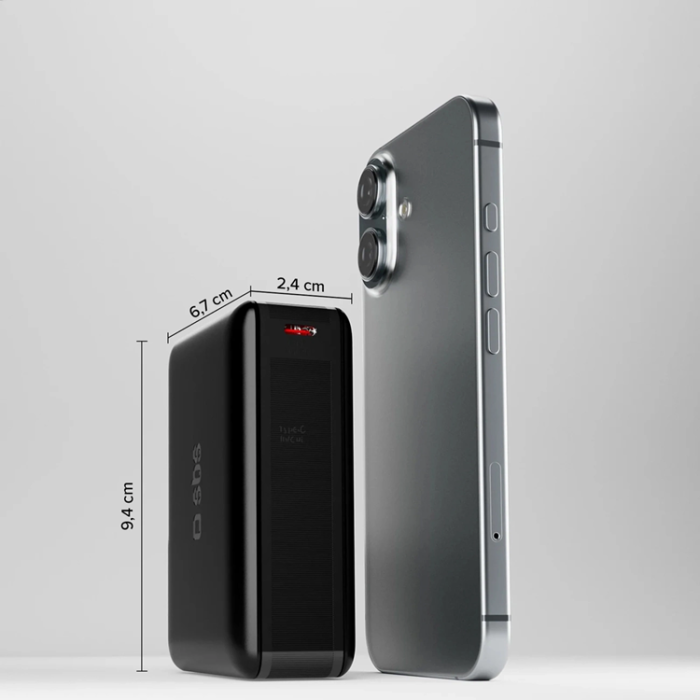 SBS - SBS Powerbank 20000mAh 65W USB-C- USB-A PD AFC - Svart