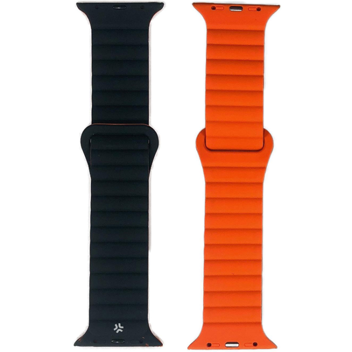 Celly - Celly Apple Watch (42/44/45mm) Armband Magnetiskt - Svart/Orange