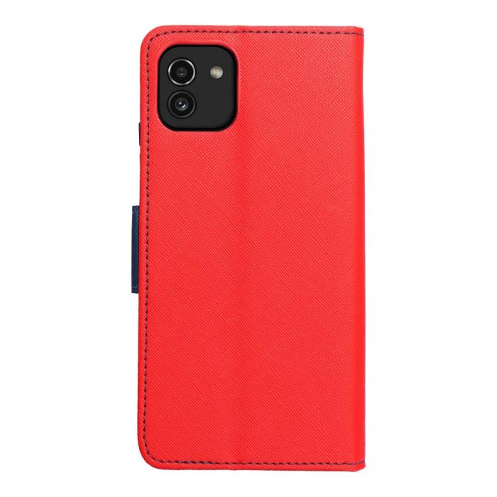 OEM - Galaxy A03 Plånboksfodral Fancy Eco Läder - Röd