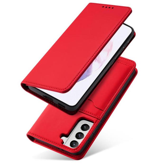 OEM - Galaxy S22 Plus Plånboksfodral Magnet Stand - Röd