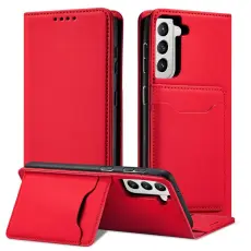 OEM - Galaxy S22 Plus Plånboksfodral Magnet Stand - Röd